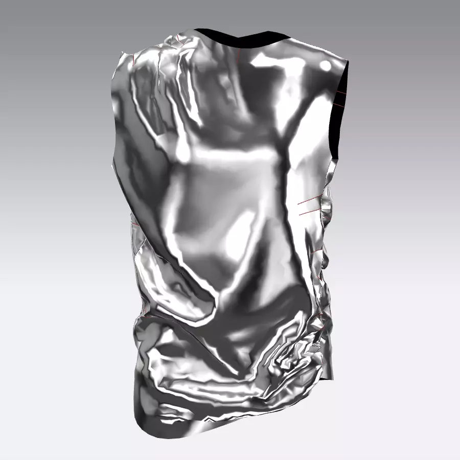 DRESS METALIC DRAPE SMALL DRESS 3D model
