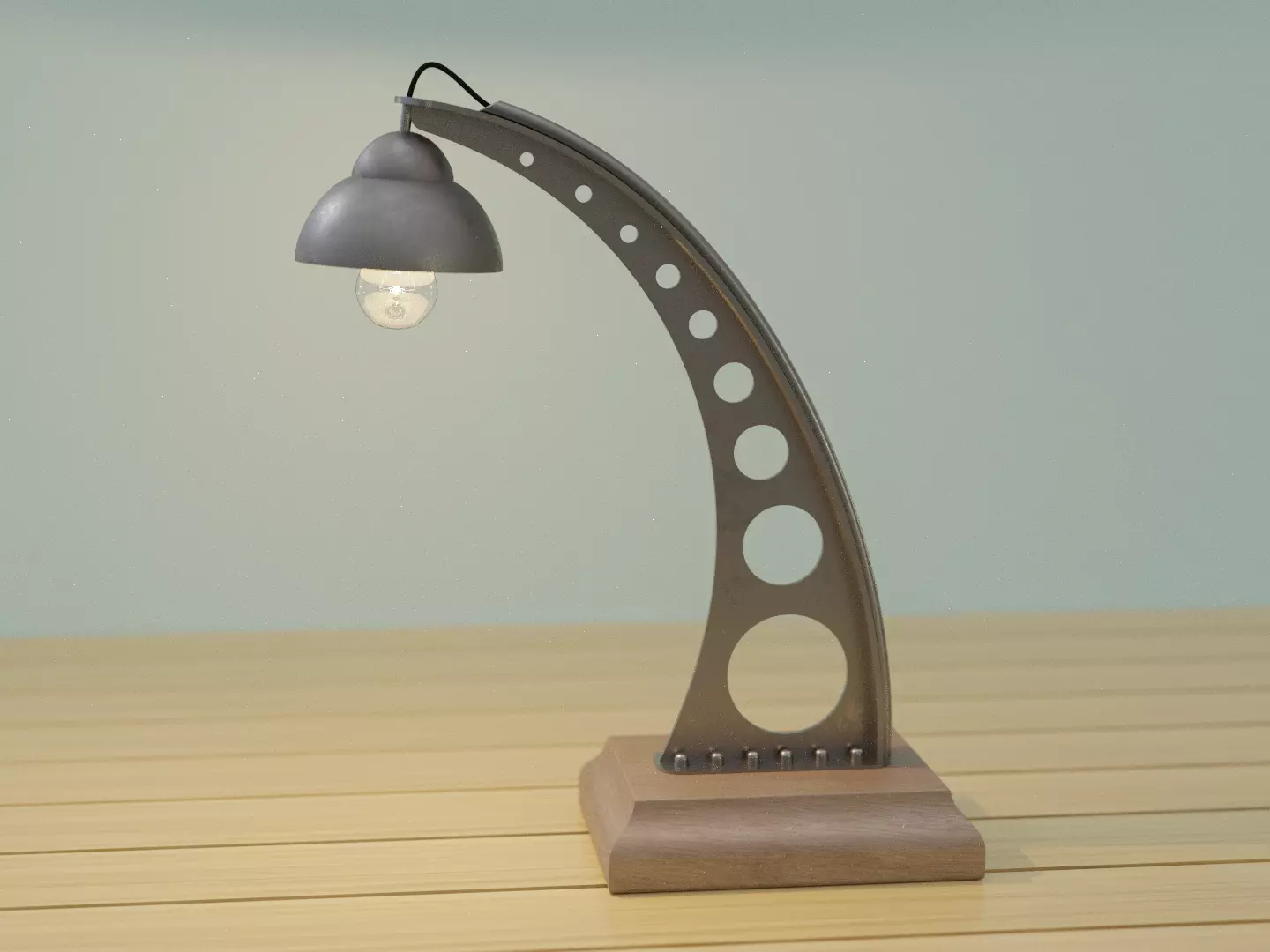 Art deco table lamp 3D model_0