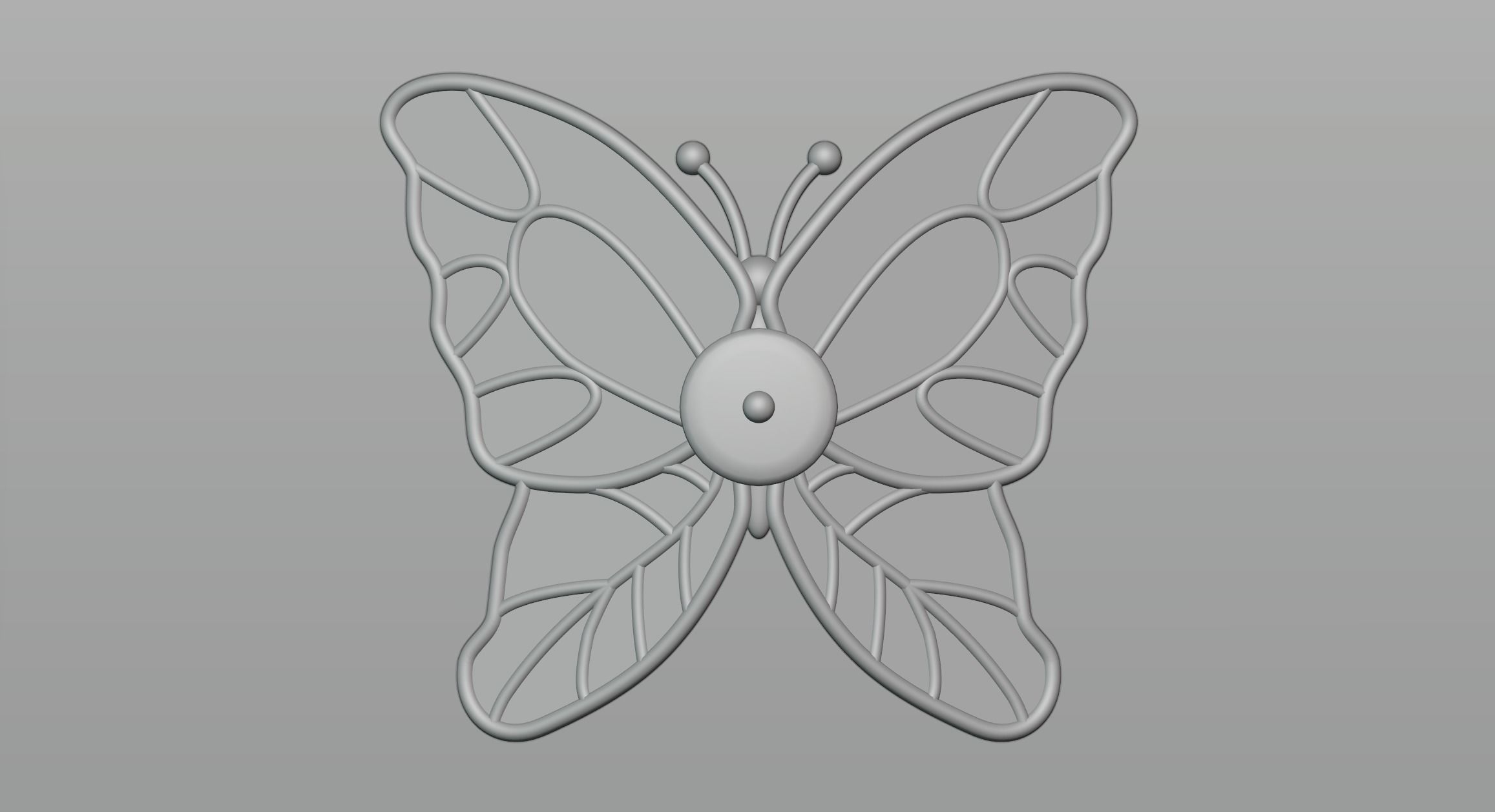 Butterfly earrings 3D model_3