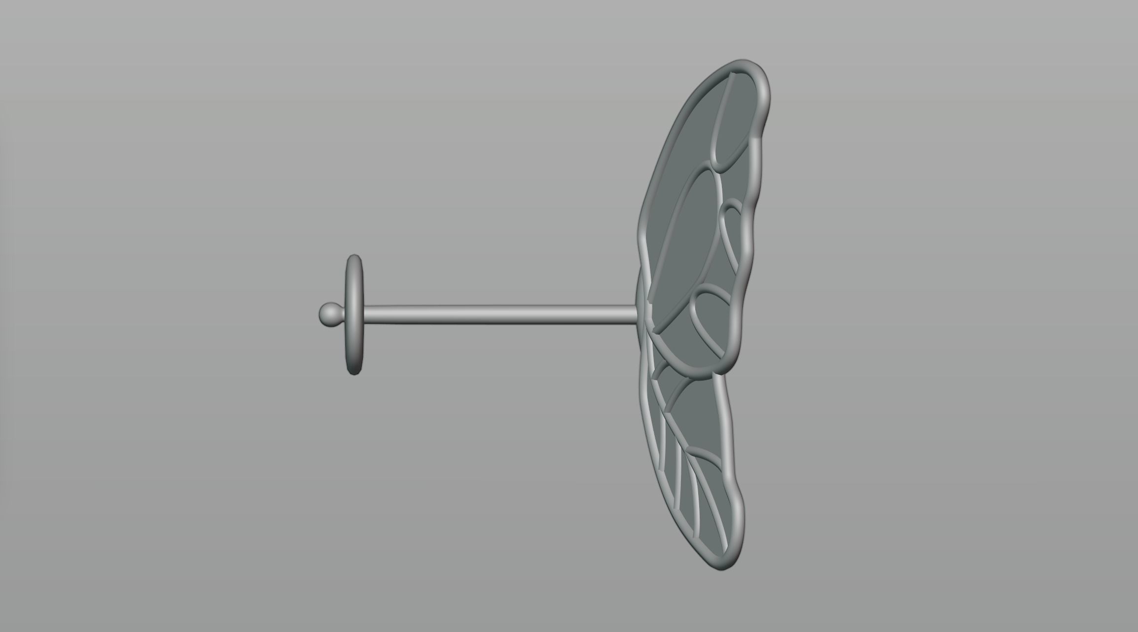 Butterfly earrings 3D model_2