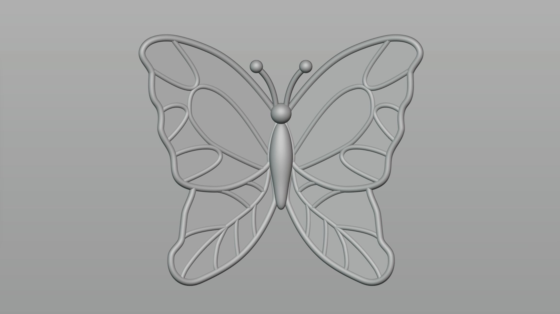 Butterfly earrings 3D model_1