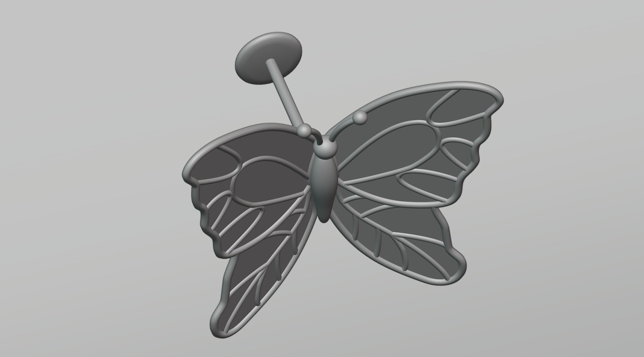 Butterfly earrings 3D model_5
