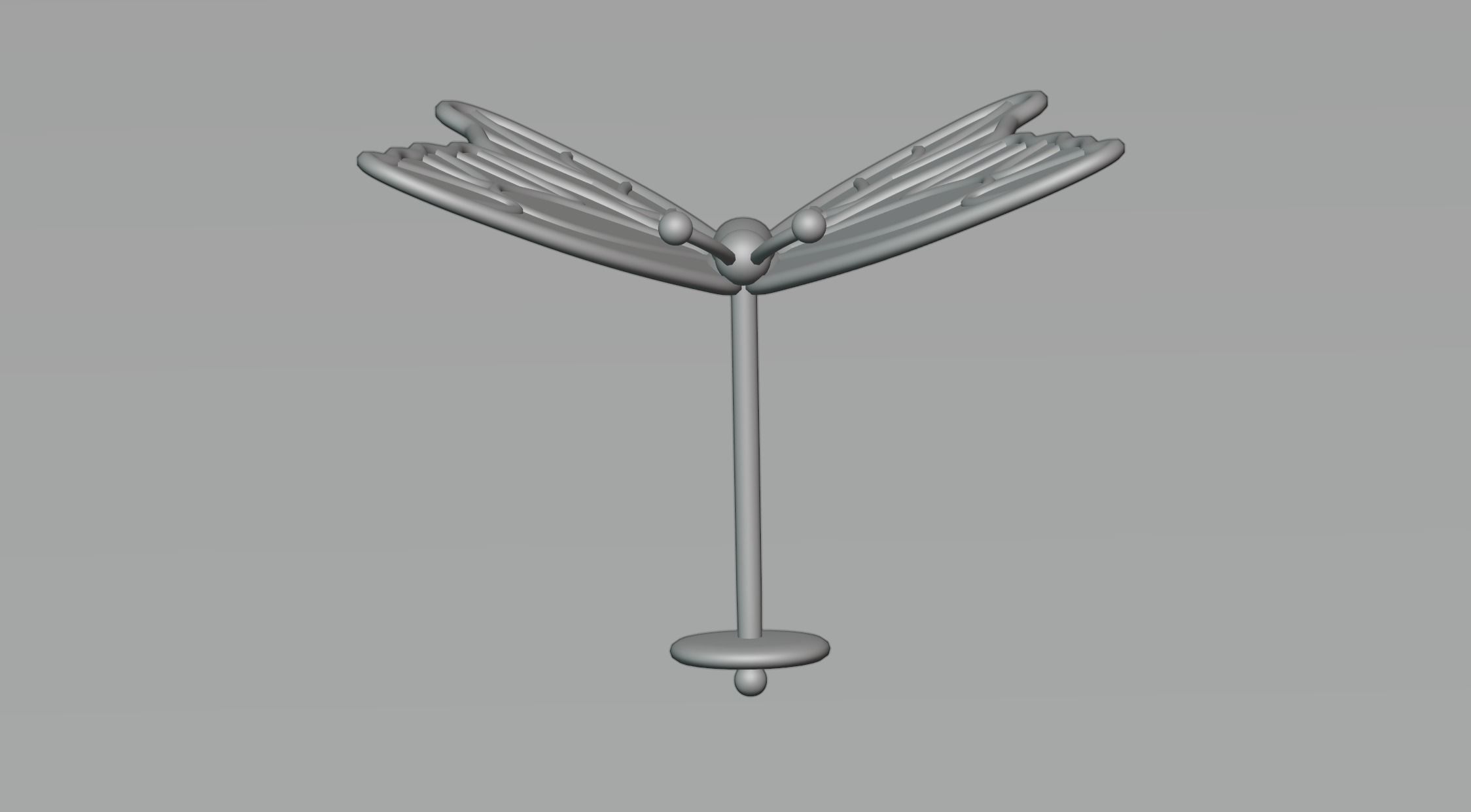 Butterfly earrings 3D model_4