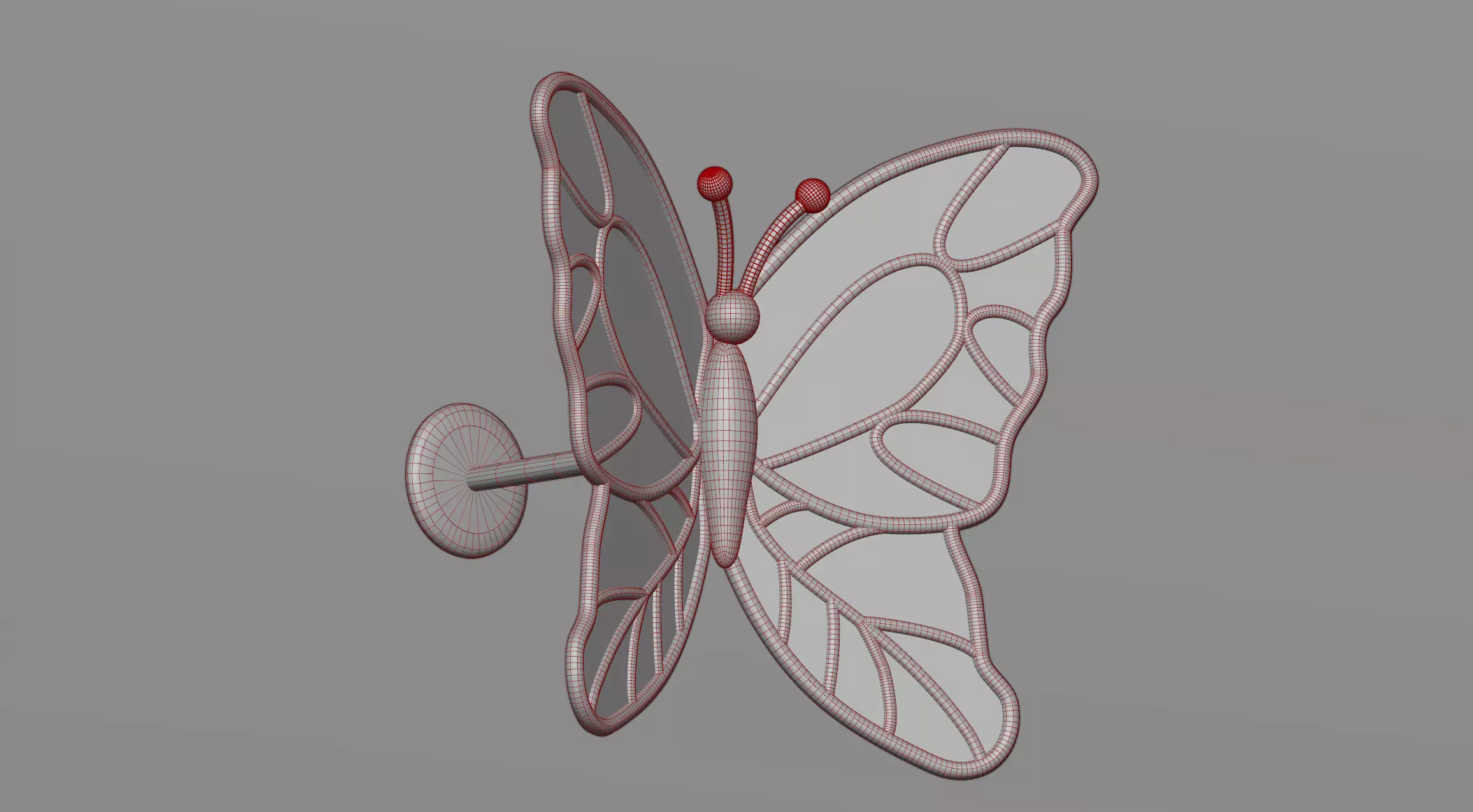 Butterfly earrings 3D model_0