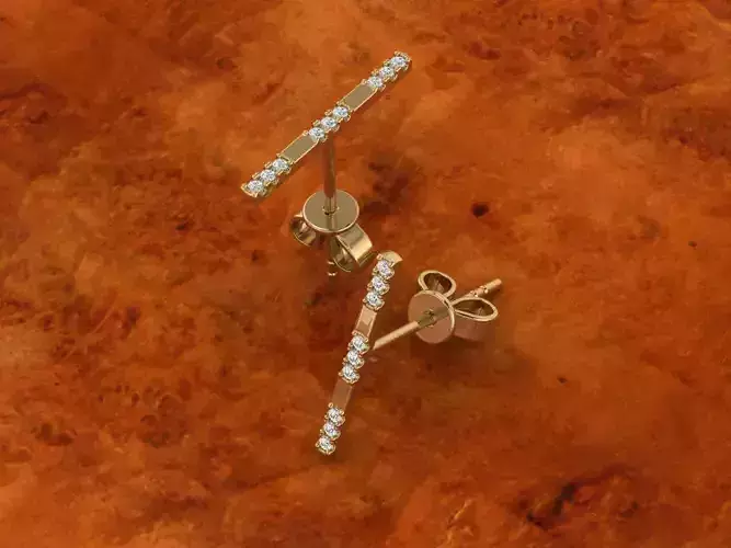 Diamond Jewelry Long Earring 3D print model