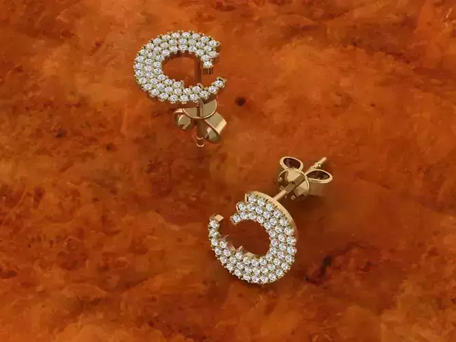 Diamond Jewelry Earring 3D print model