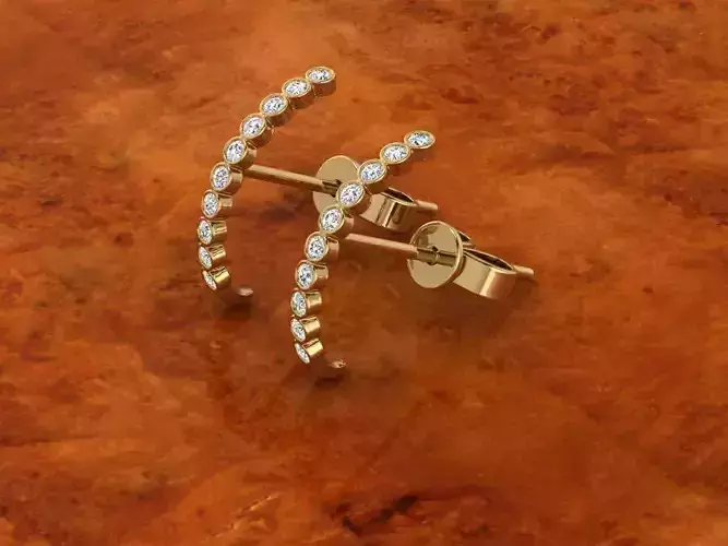 Diamond Jewelry Long Earring 3D print model