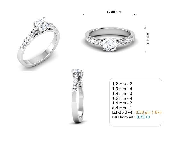 Engagement ring 14 3D print model