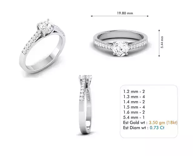 Engagement ring 14 3D print model