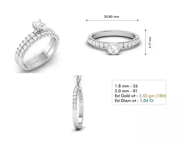 Engagement ring 15 3D print model