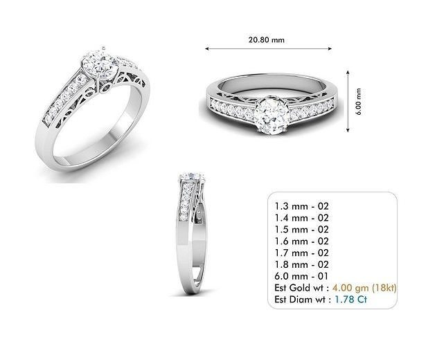 Engagement ring 16 3D print model
