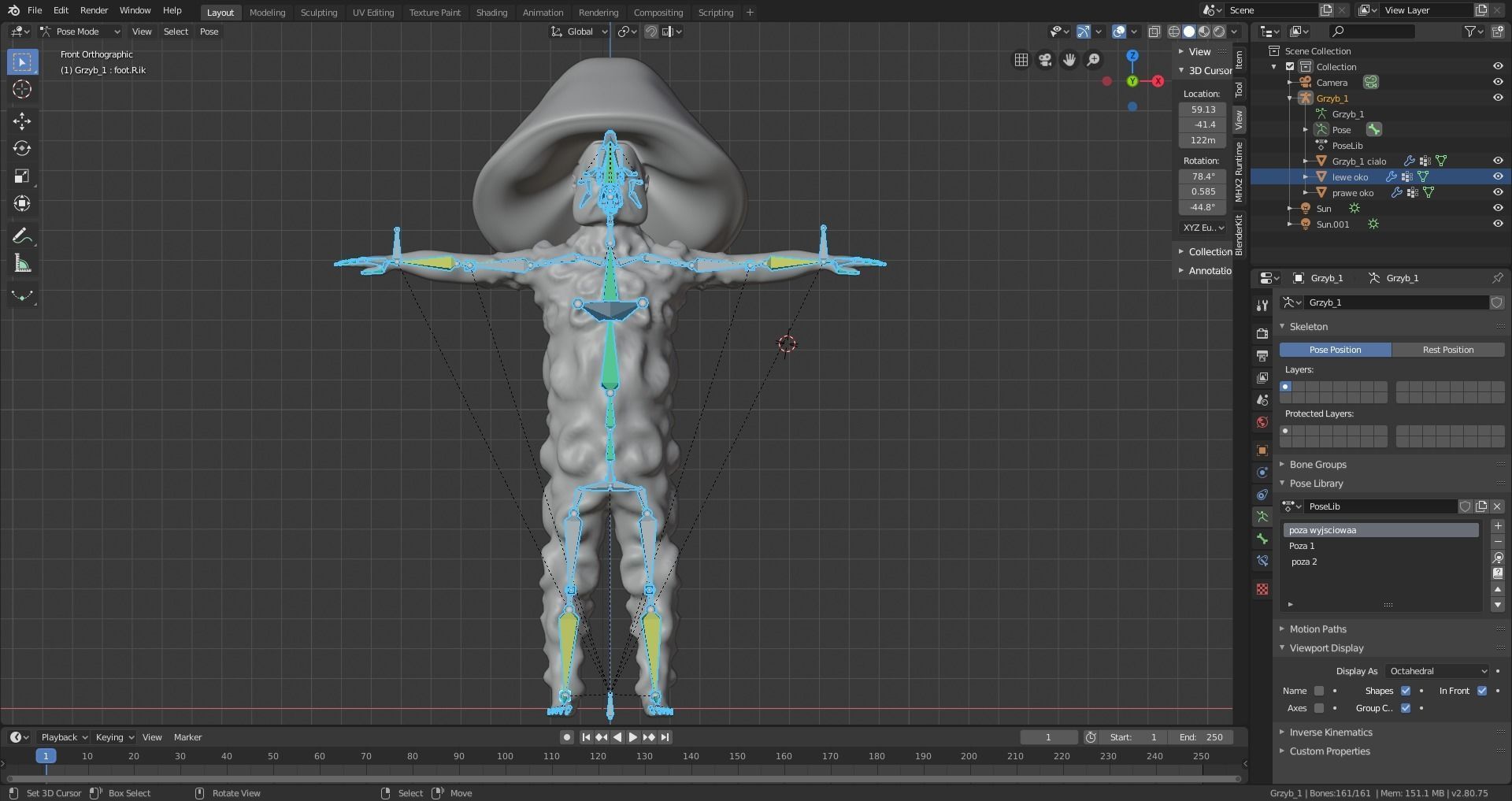 Mushrooman - Grzybiak - No1 Low-poly 3D model_13
