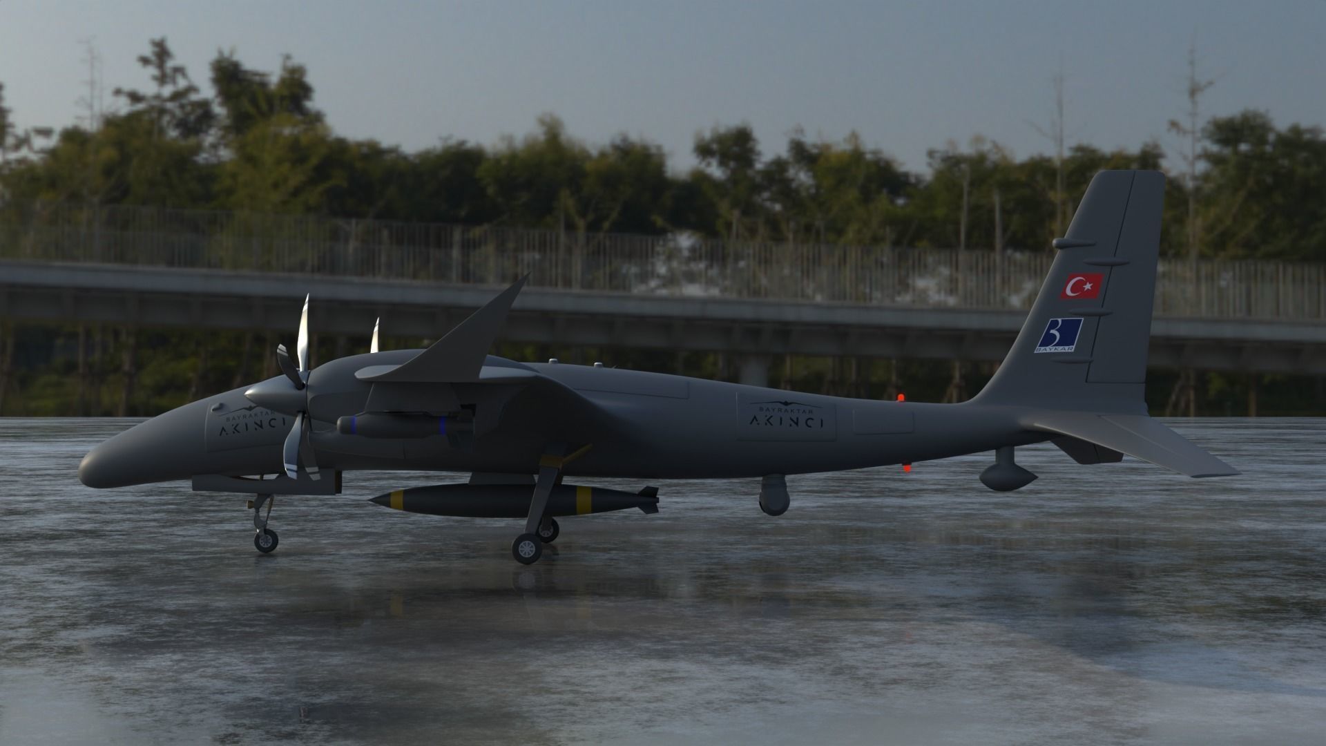 AKINCI Tiha - BAYRAKTAR UAV 3D model_2