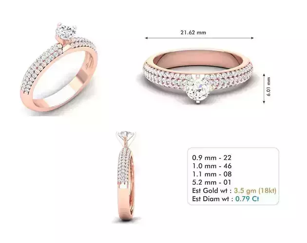 Engagement ring 23 3D print model