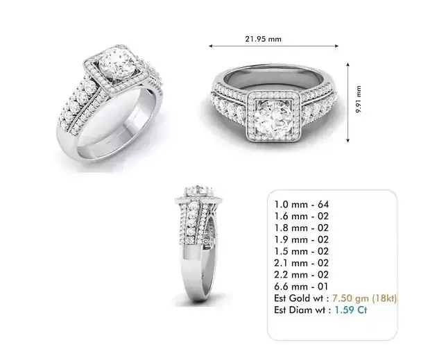 Engagement ring 26 3D print model