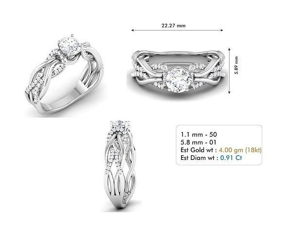 Engagement ring 27 3D print model
