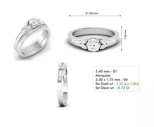Engagement ring 28 3D print model