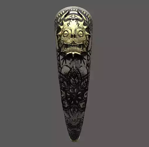 Demon head Viking drinking horn