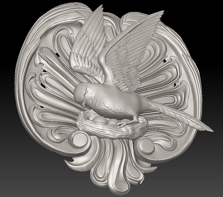 Bird On the Nest 3D print model_1