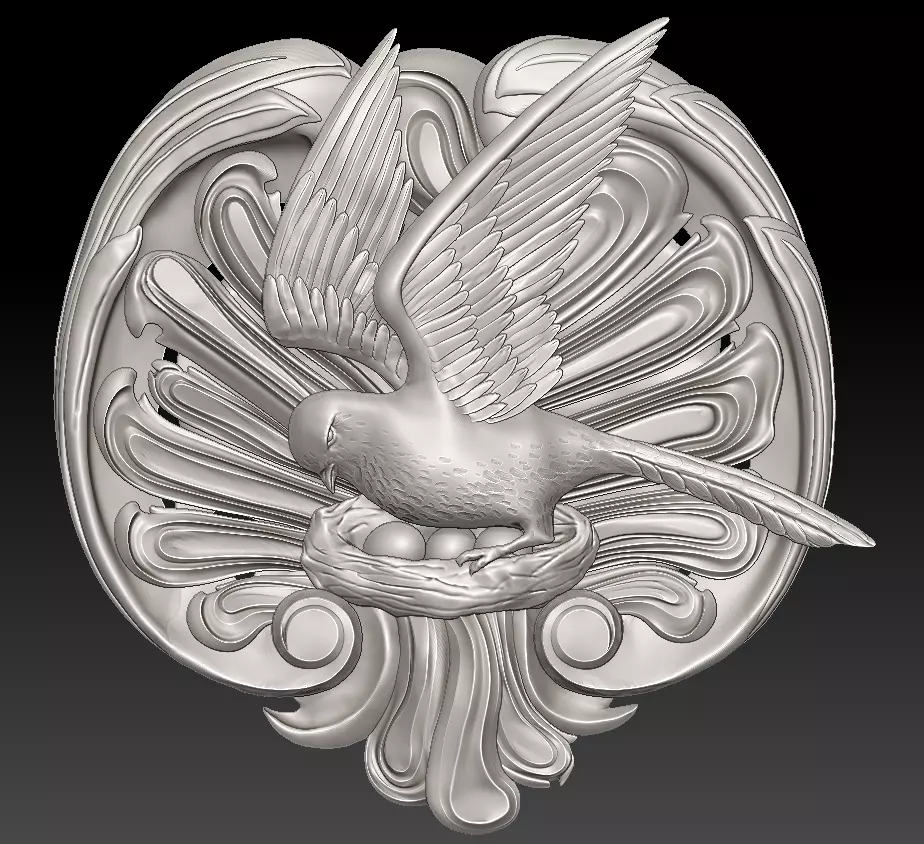 Bird On the Nest 3D print model_0