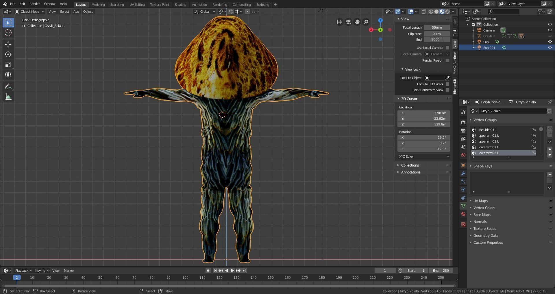 Mushrooman - Grzybiak - No2 Low-poly 3D model_11