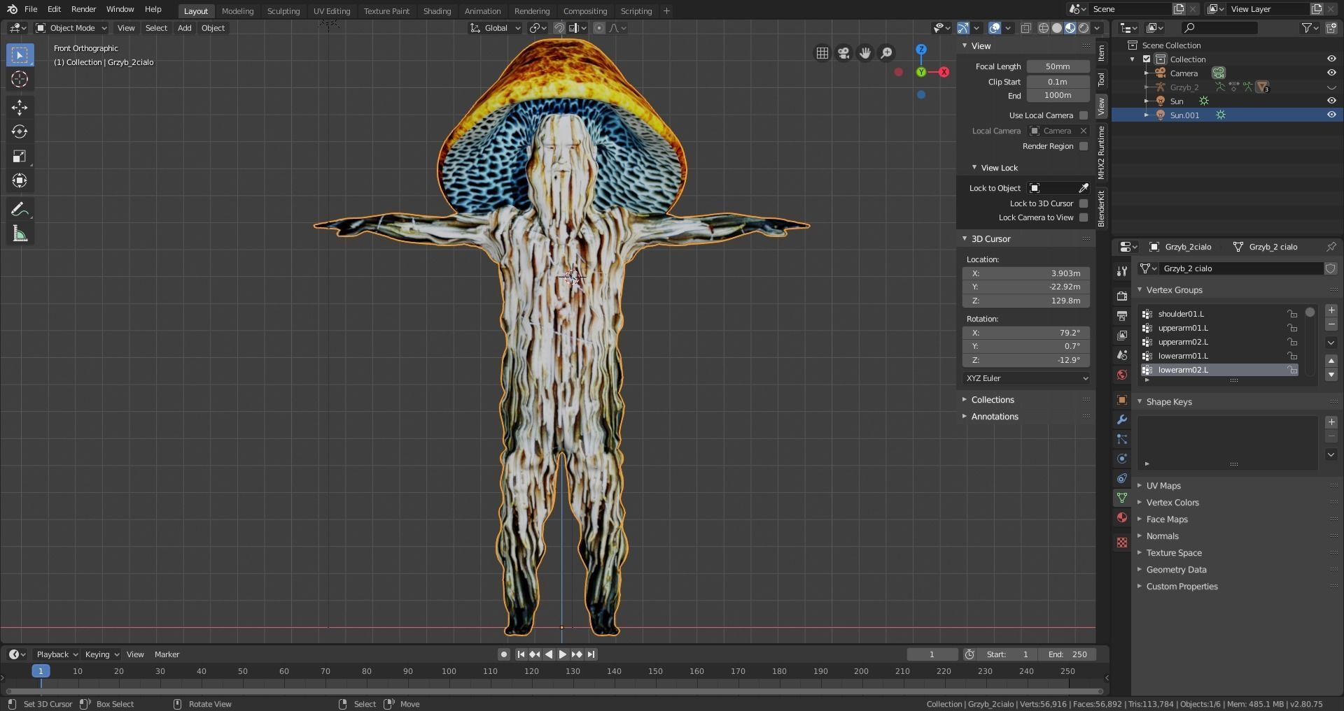 Mushrooman - Grzybiak - No2 Low-poly 3D model_10