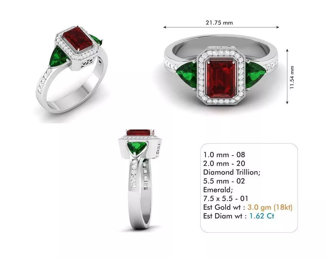 Engagement ring 74 3D print model