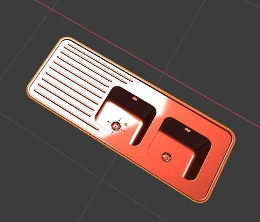 Sink with drainer - rounded Free 3D model_5