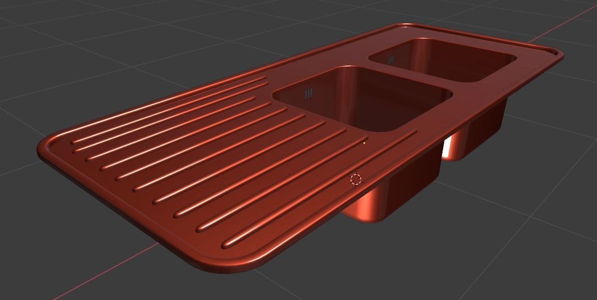 Sink with drainer - rounded Free 3D model_6