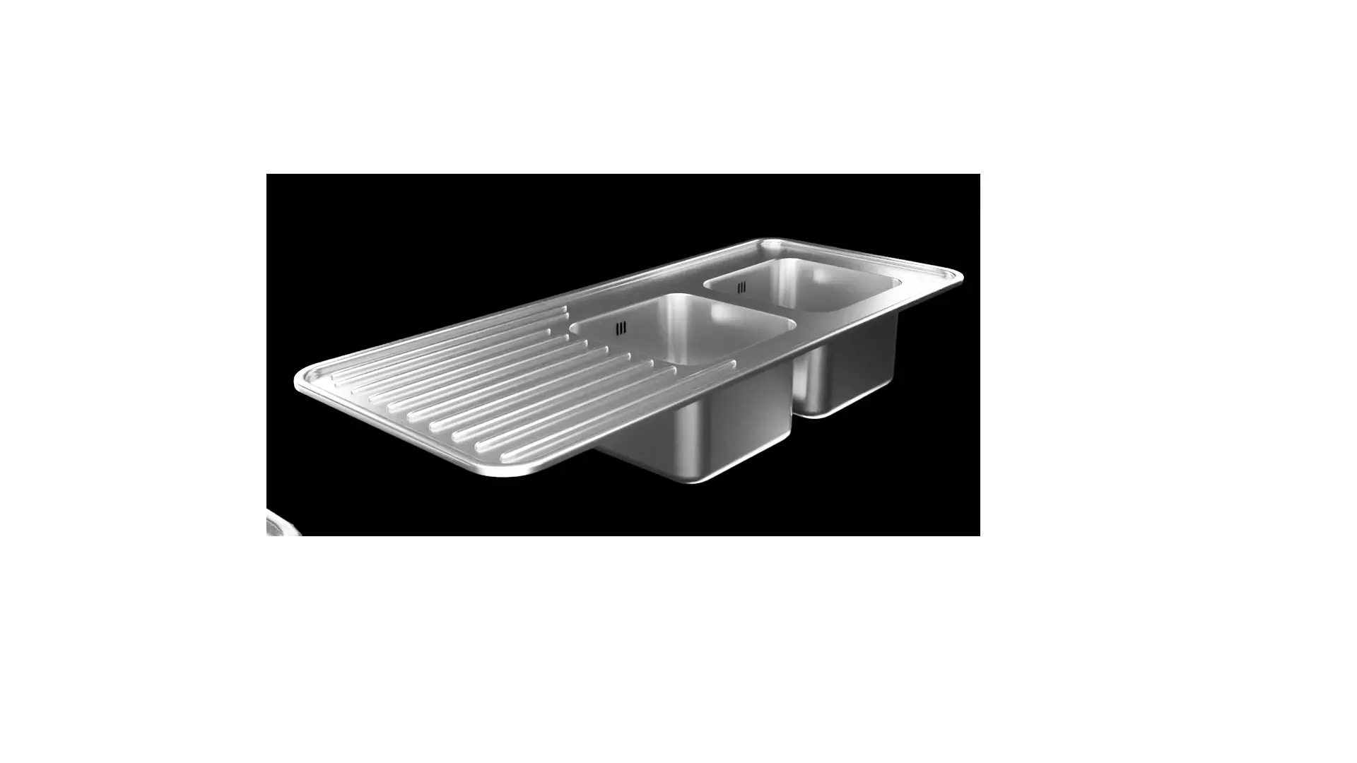 Sink with drainer - rounded Free 3D model_0