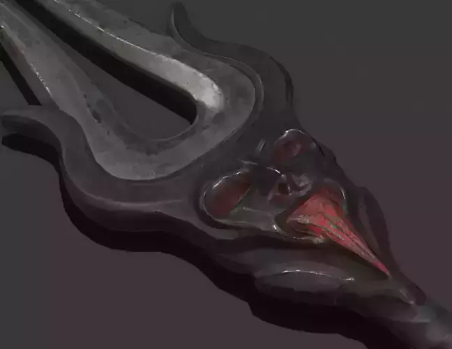 Fantasy Demon Sword Low-poly 3D model