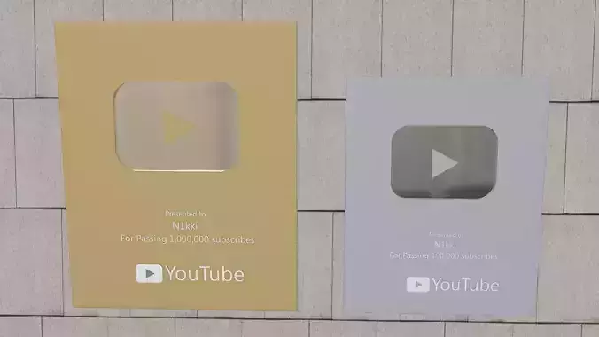 Gold and silver youtube buttons