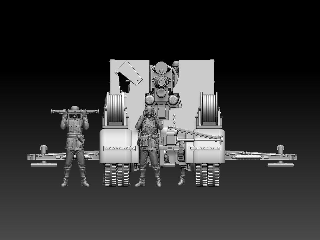 Flak 88 and soldiers 3D print model_13