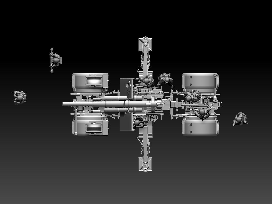 Flak 88 and soldiers 3D print model_15