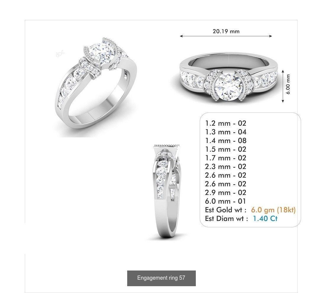 custom 18k diamond engagement rings 3D Model Collection_75