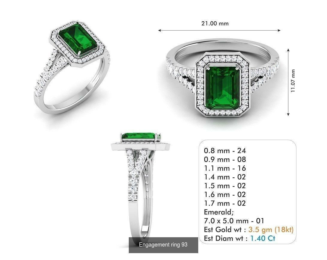 custom 18k diamond engagement rings 3D Model Collection_111