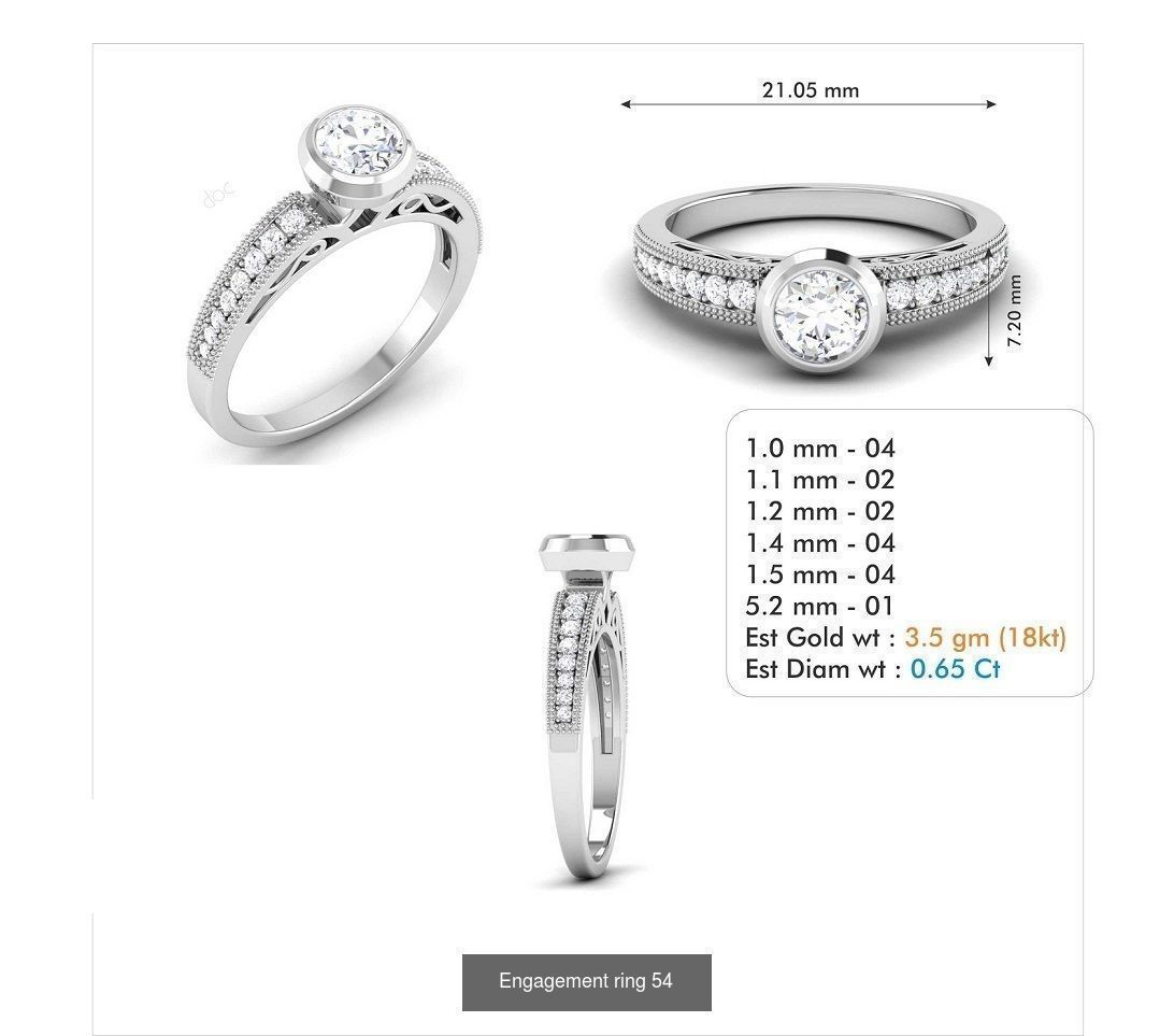 custom 18k diamond engagement rings 3D Model Collection_72