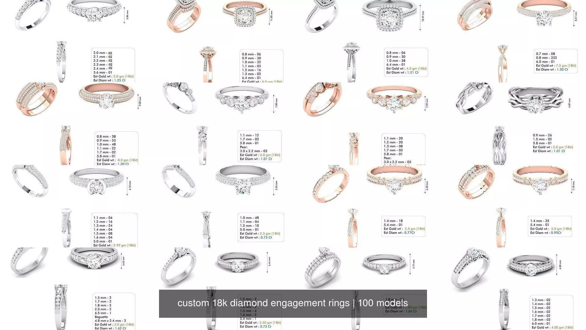 custom 18k diamond engagement rings 3D Model Collection_0