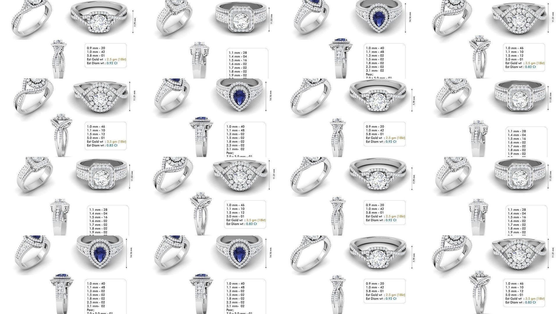 custom 18k diamond engagement rings 3D Model Collection_18