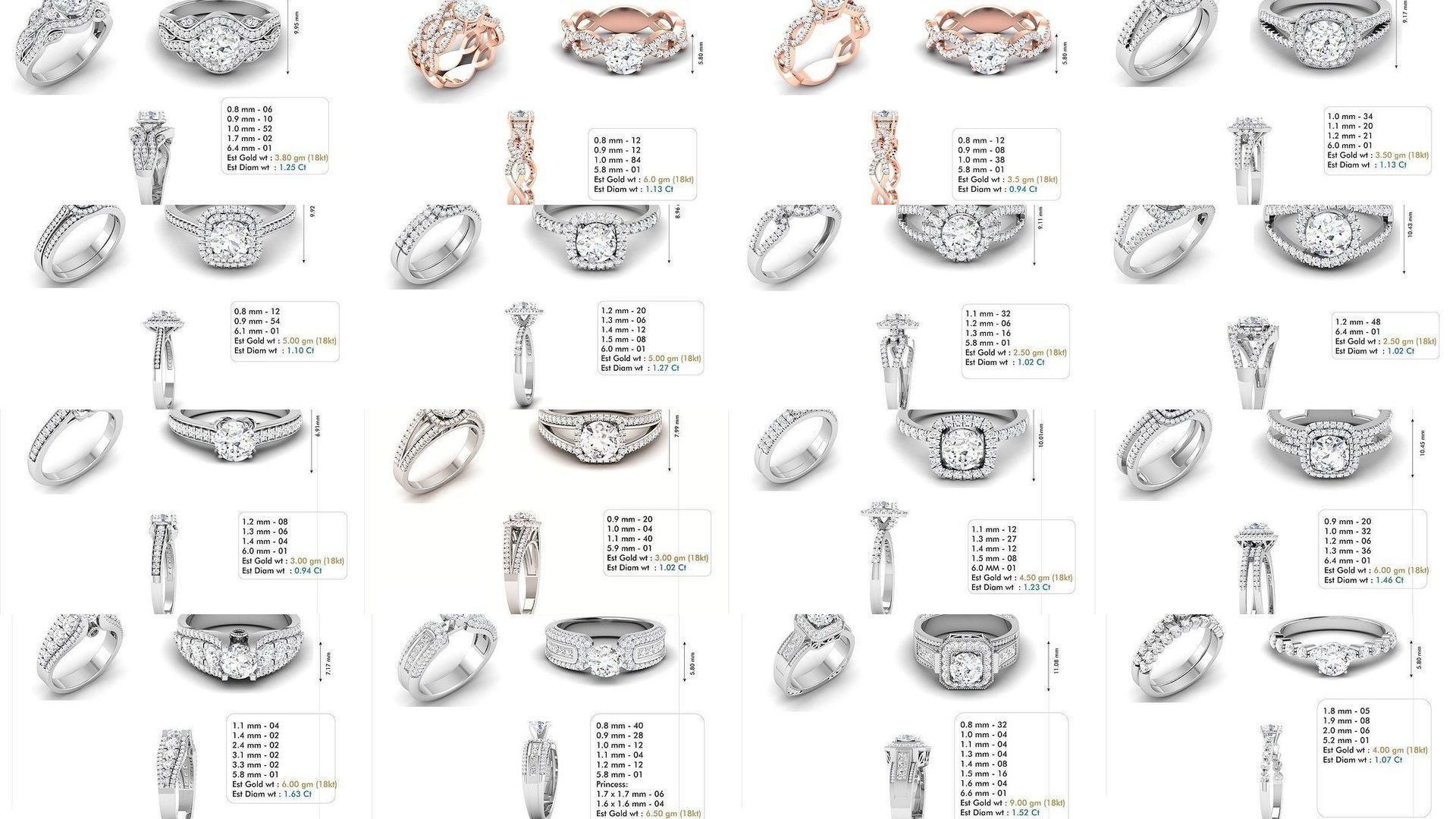 custom 18k diamond engagement rings 3D Model Collection_5