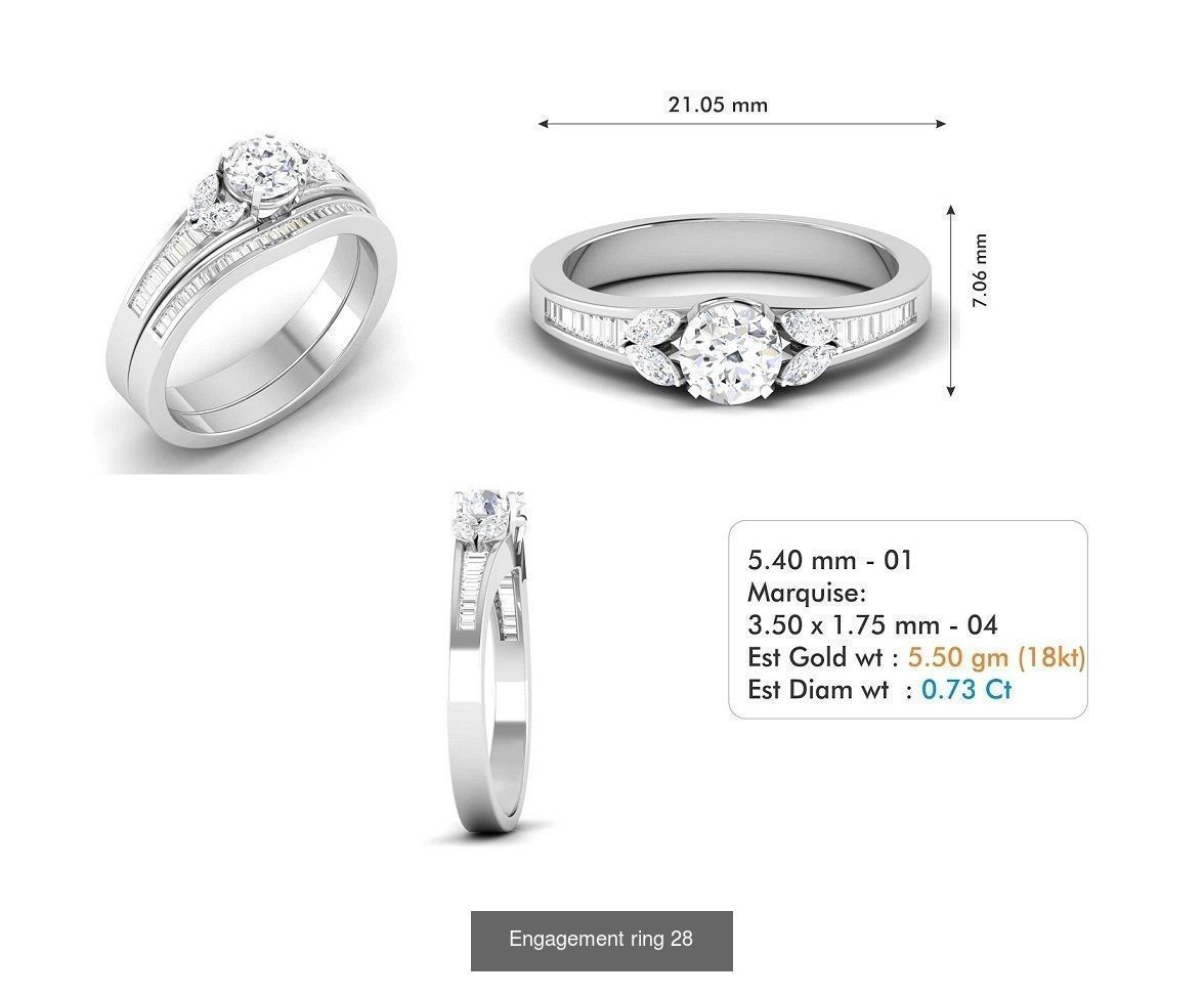 custom 18k diamond engagement rings 3D Model Collection_46