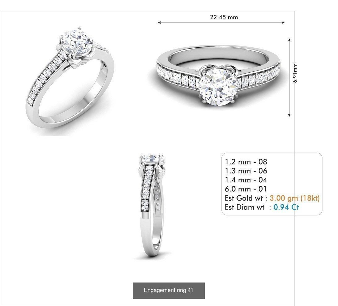custom 18k diamond engagement rings 3D Model Collection_59