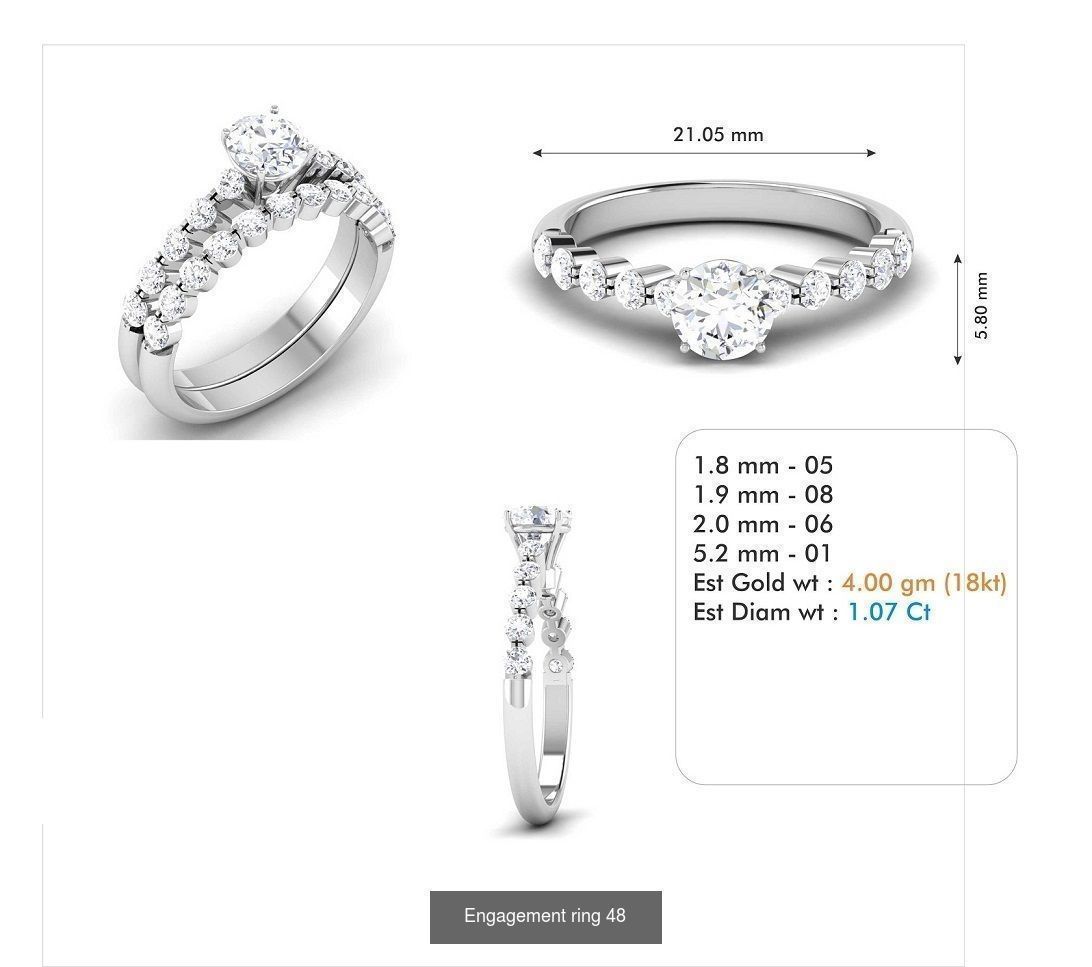 custom 18k diamond engagement rings 3D Model Collection_66