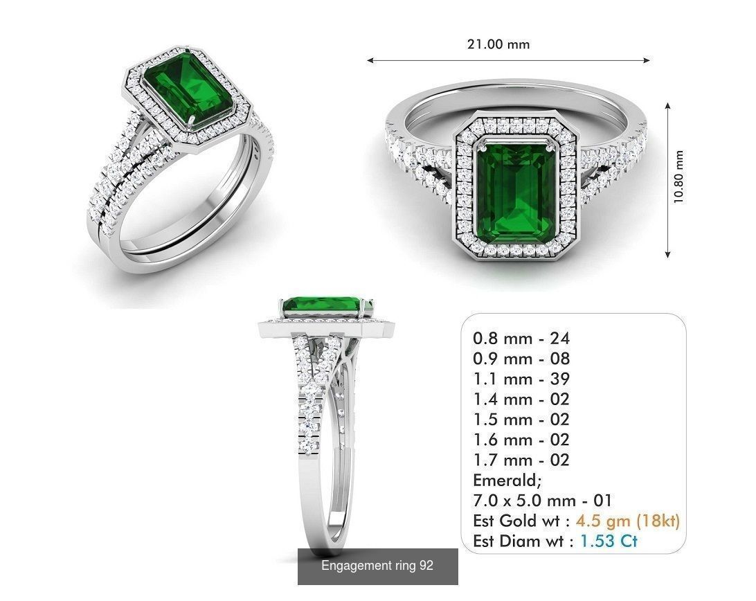 custom 18k diamond engagement rings 3D Model Collection_110