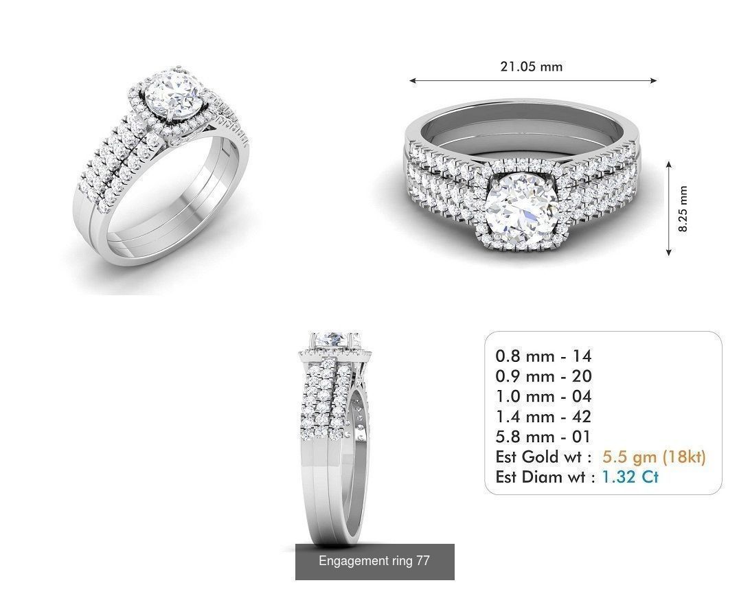 custom 18k diamond engagement rings 3D Model Collection_95