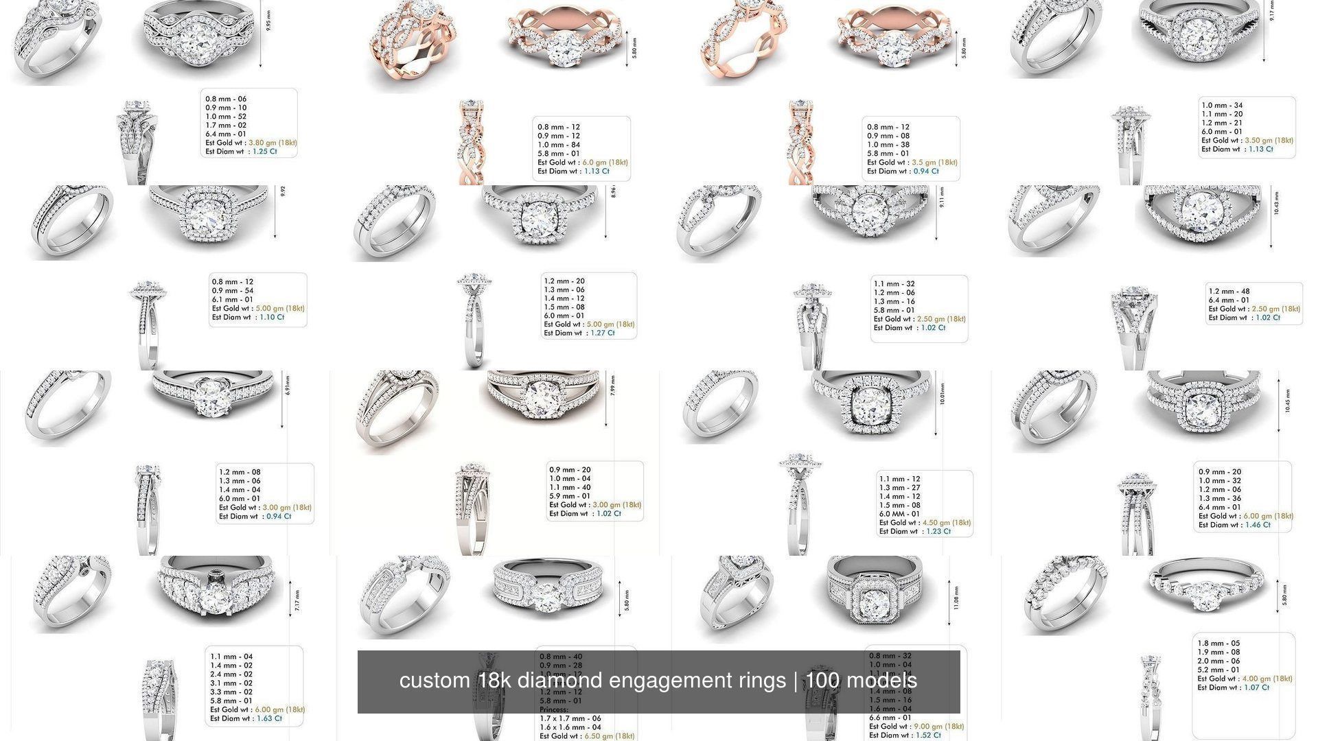 custom 18k diamond engagement rings 3D Model Collection_4