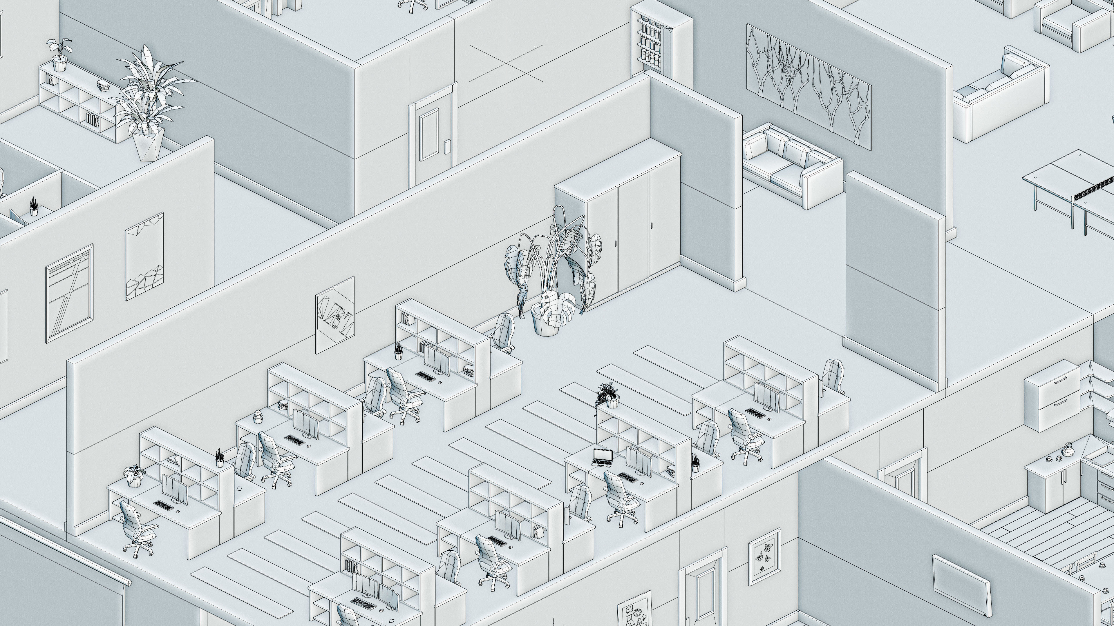 Office 2 Low-poly 3D model_63