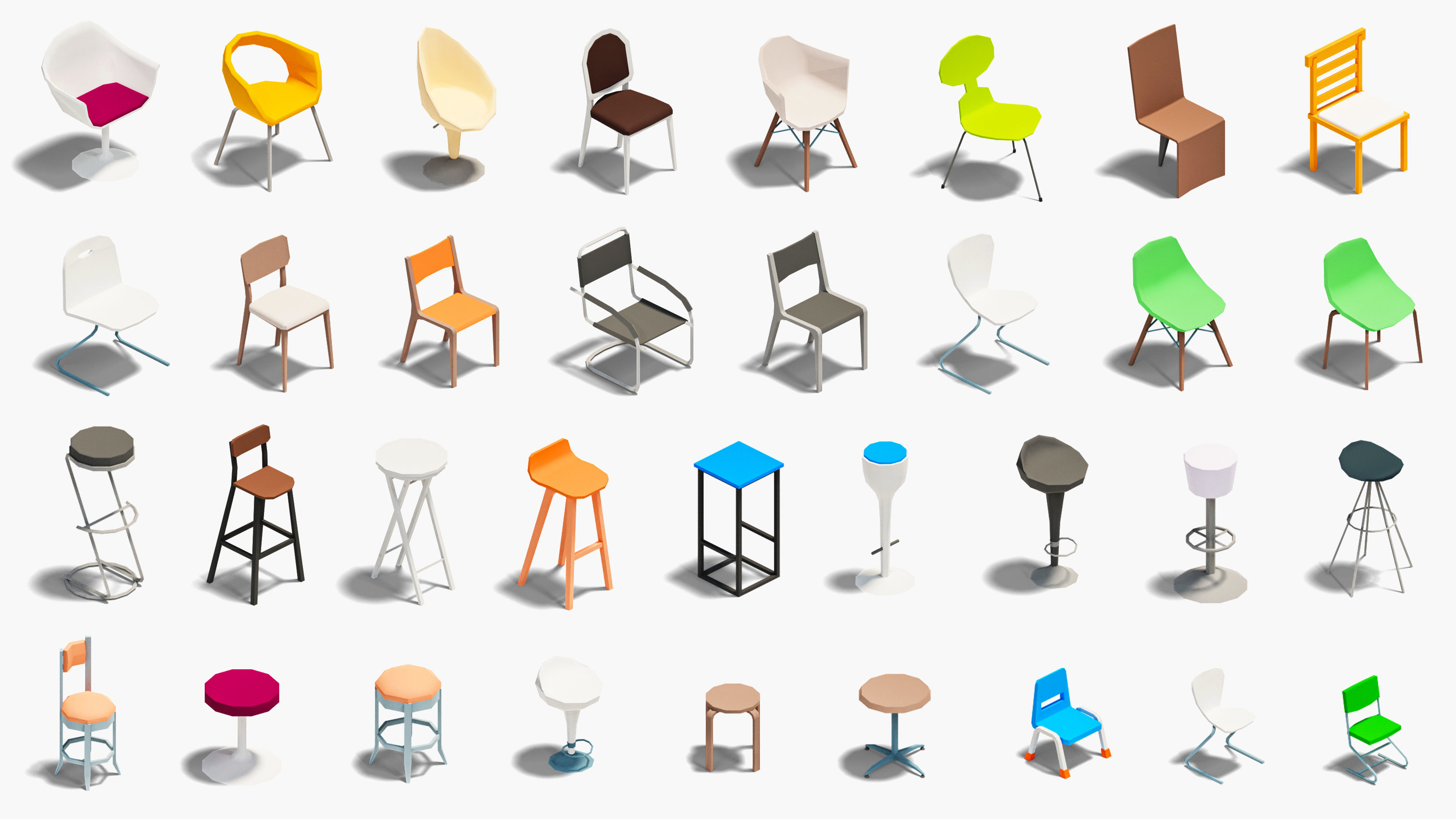 Office 2 Low-poly 3D model_24