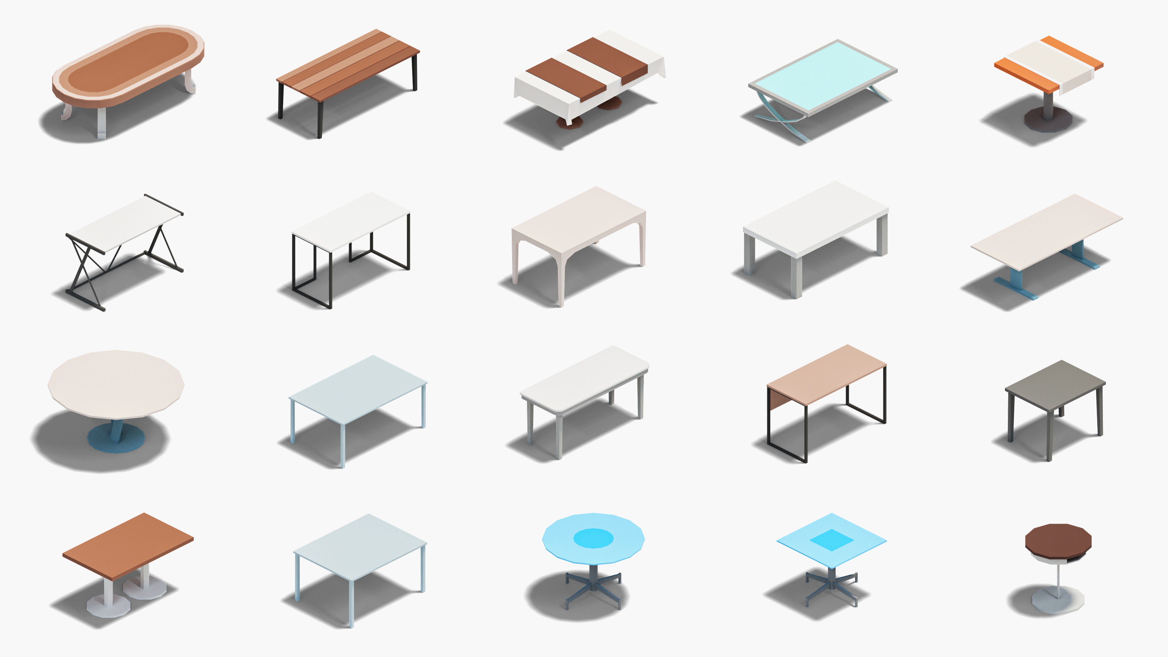 Office 2 Low-poly 3D model_36