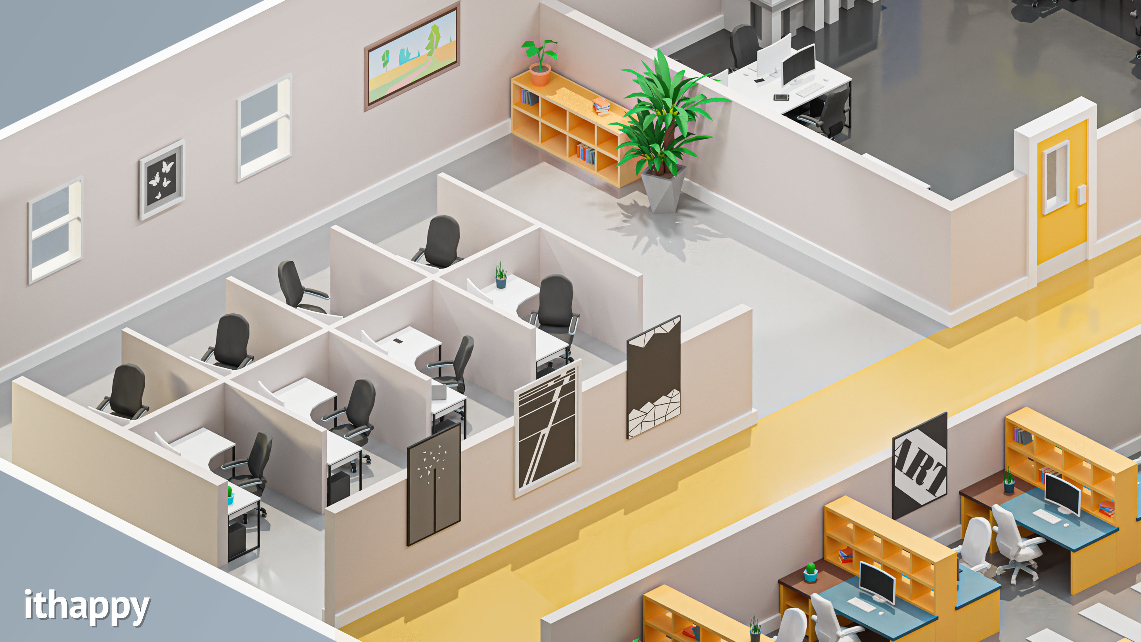 Office 2 Low-poly 3D model_20